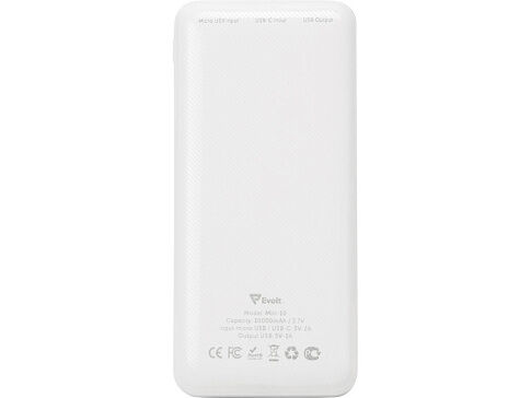 Внешний аккумулятор Evolt Mini-10, 10000 mAh, белый (P)