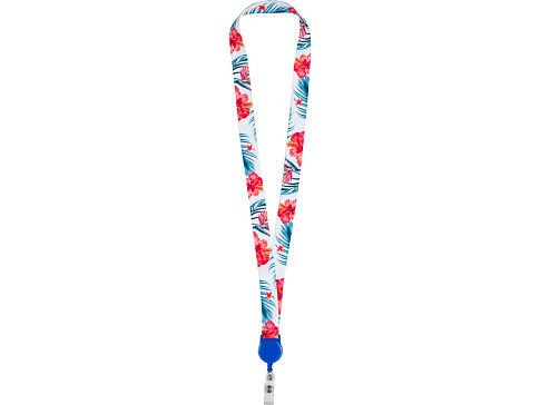 Ланъярд 2 см с ретрактором, синий