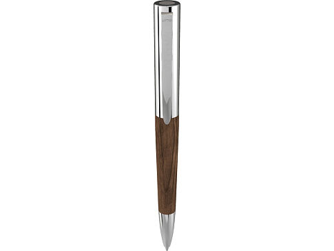 Ручка шариковая TITAN WOOD, синий, 1 мм, коричневый/серебристый
