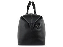 Сумка дорожная BUGATTI Elsa, чёрная, воловья кожа/полиэстер, 47х22х24 см