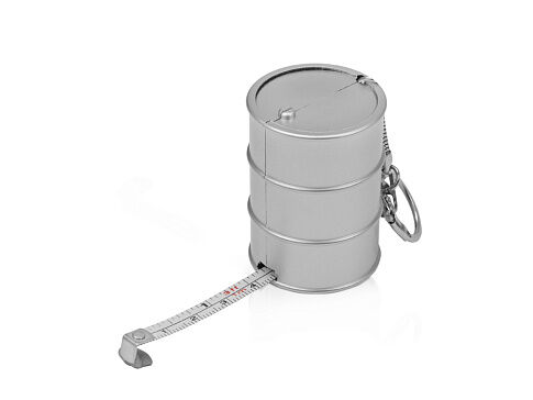 Брелок-рулетка Баррель, 1 м., серебристый
