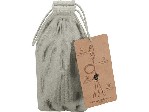 Кабель для зарядки 5-в-1 SCX.design C49 - Светло-коричневый с белой подсветкой