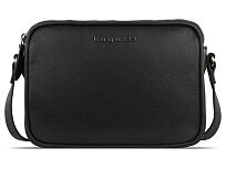 Сумка кросс-боди женская BUGATTI Bella, чёрная, воловья кожа/полиэстер, 22х6х15,5 см