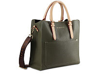 Сумка-портфель женская BUGATTI Ella, оливковая, полиуретан, 30х11,5х28 см