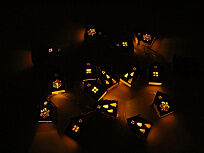 Елочная гирлянда с лампочками Зимняя сказка деревянная