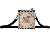 Фляга 503(белая кожа) , 0,5 л