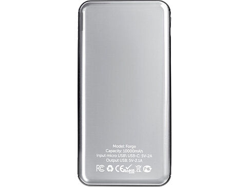 Внешний аккумулятор Forge, Evolt, металл, 10000mah, белый (P)