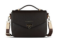 Сумка женская BUGATTI Ella, тёмно-коричневая, полиуретан, 29х10х22 см